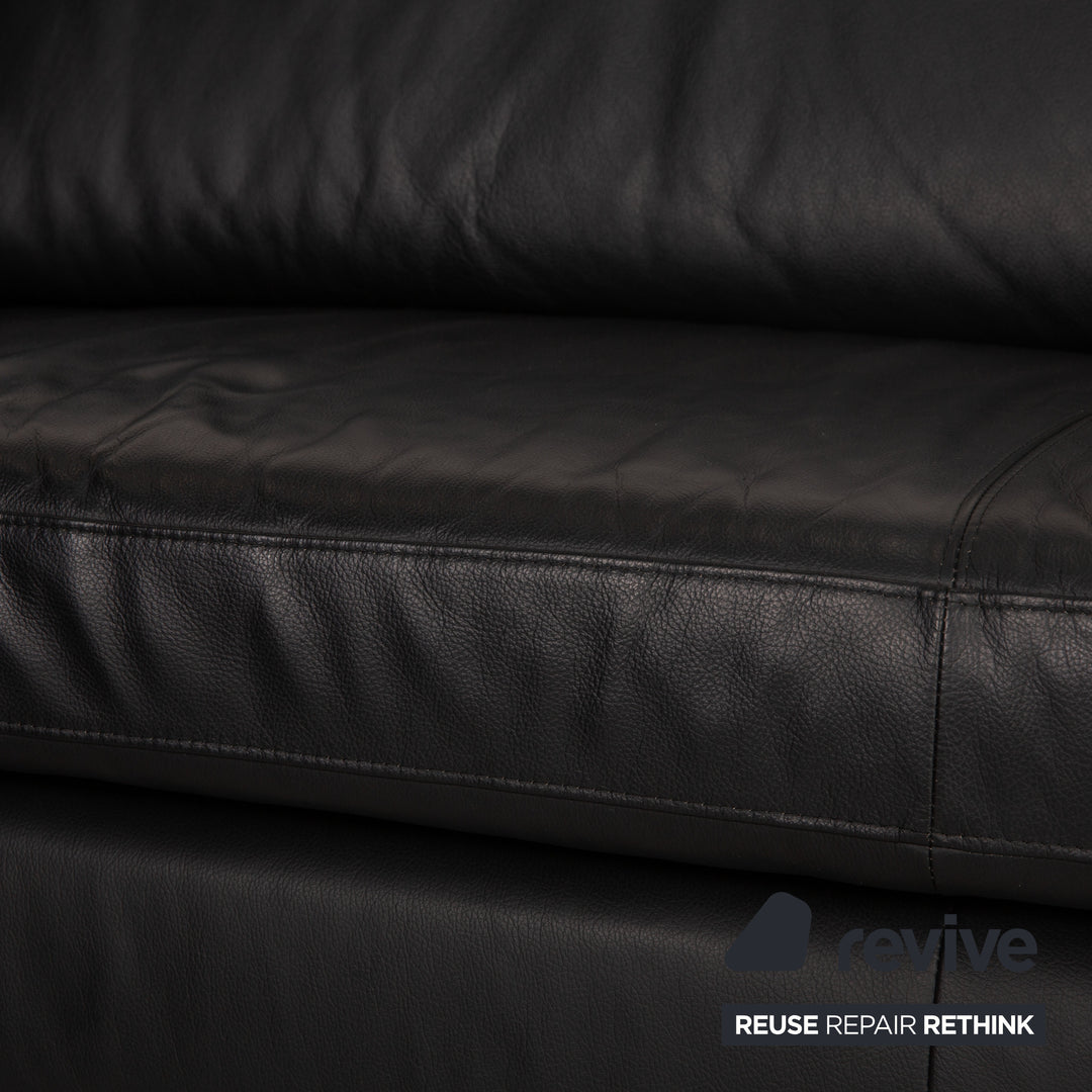 Willi Schillig Leather Corner Sofa Black Sofa Couch