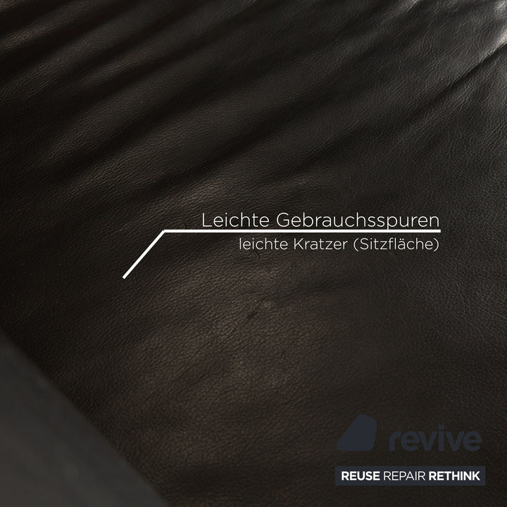 Willi Schillig Leather Corner Sofa Black Sofa Couch