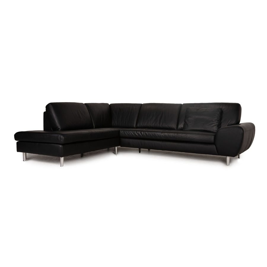 Willi Schillig Leather Corner Sofa Black Sofa Couch