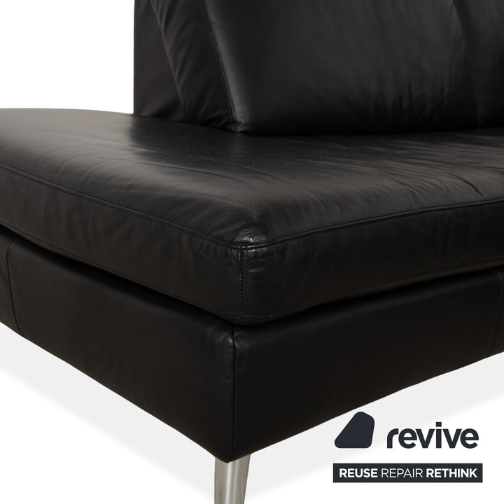 Willi Schillig Canapé d'angle en cuir Noir Canapé Canapé