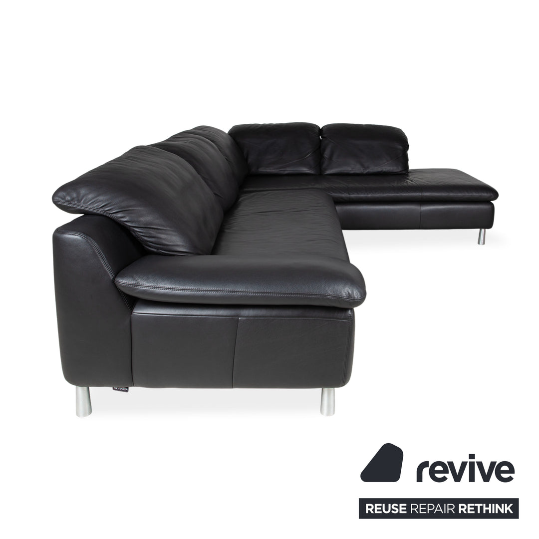Willi Schillig Leather Corner Sofa Black Sofa Couch