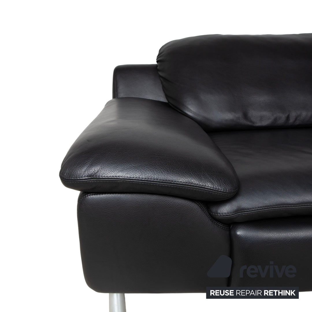 Willi Schillig Leather Corner Sofa Black Sofa Couch