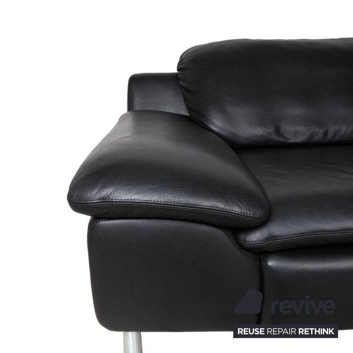 Willi Schillig Leather Corner Sofa Black Sofa Couch