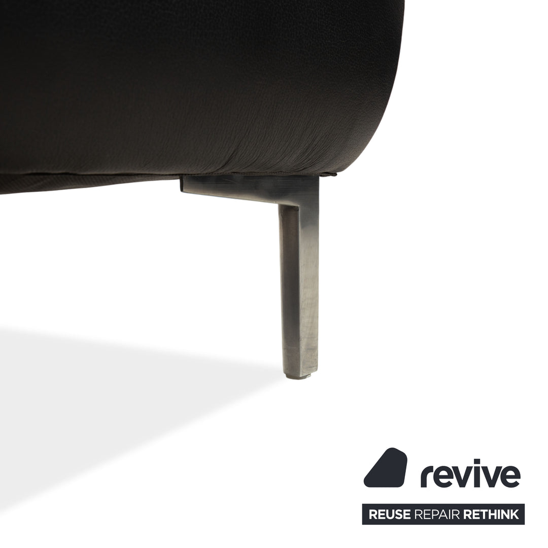 Willi Schillig Canapé d'angle en cuir Noir Canapé Canapé