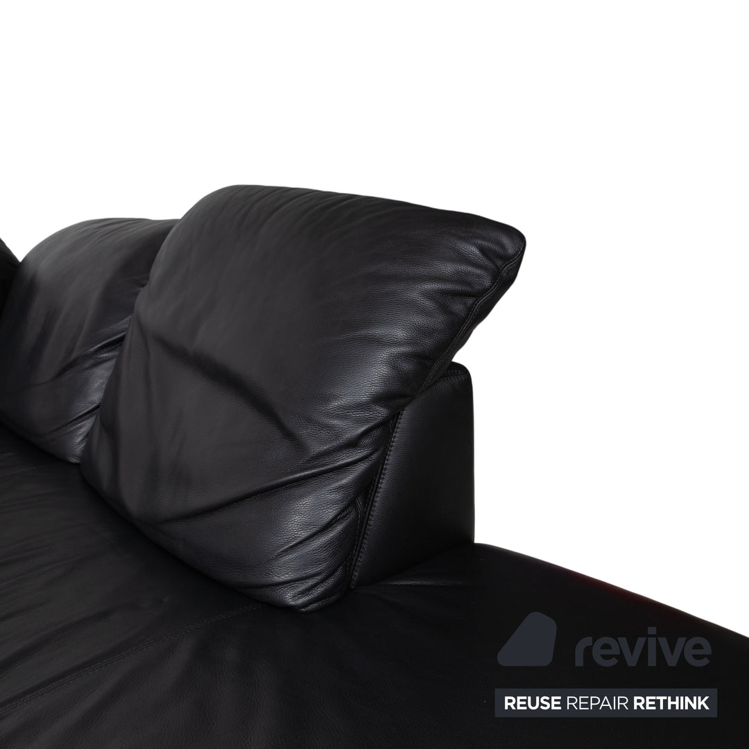 Willi Schillig Leather Corner Sofa Black Sofa Couch