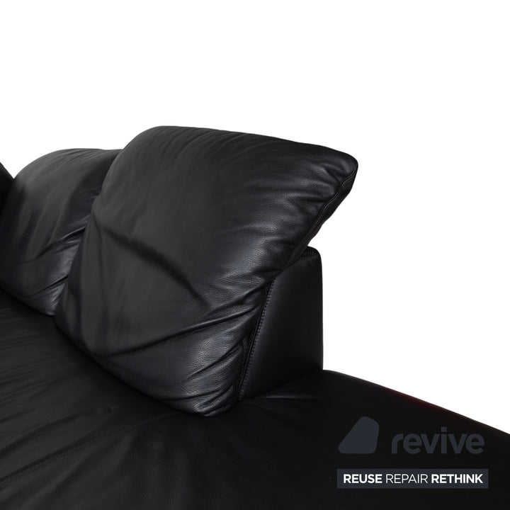 Willi Schillig Leather Corner Sofa Black Sofa Couch