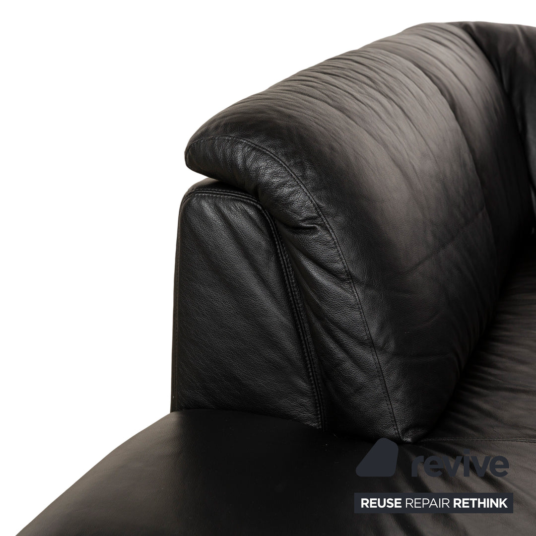 Willi Schillig Leather Corner Sofa Black Sofa Couch