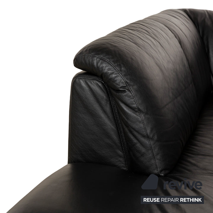 Willi Schillig Leather Corner Sofa Black Sofa Couch