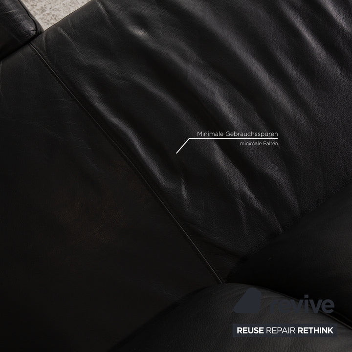 Willi Schillig Leather Corner Sofa Black Sofa Couch