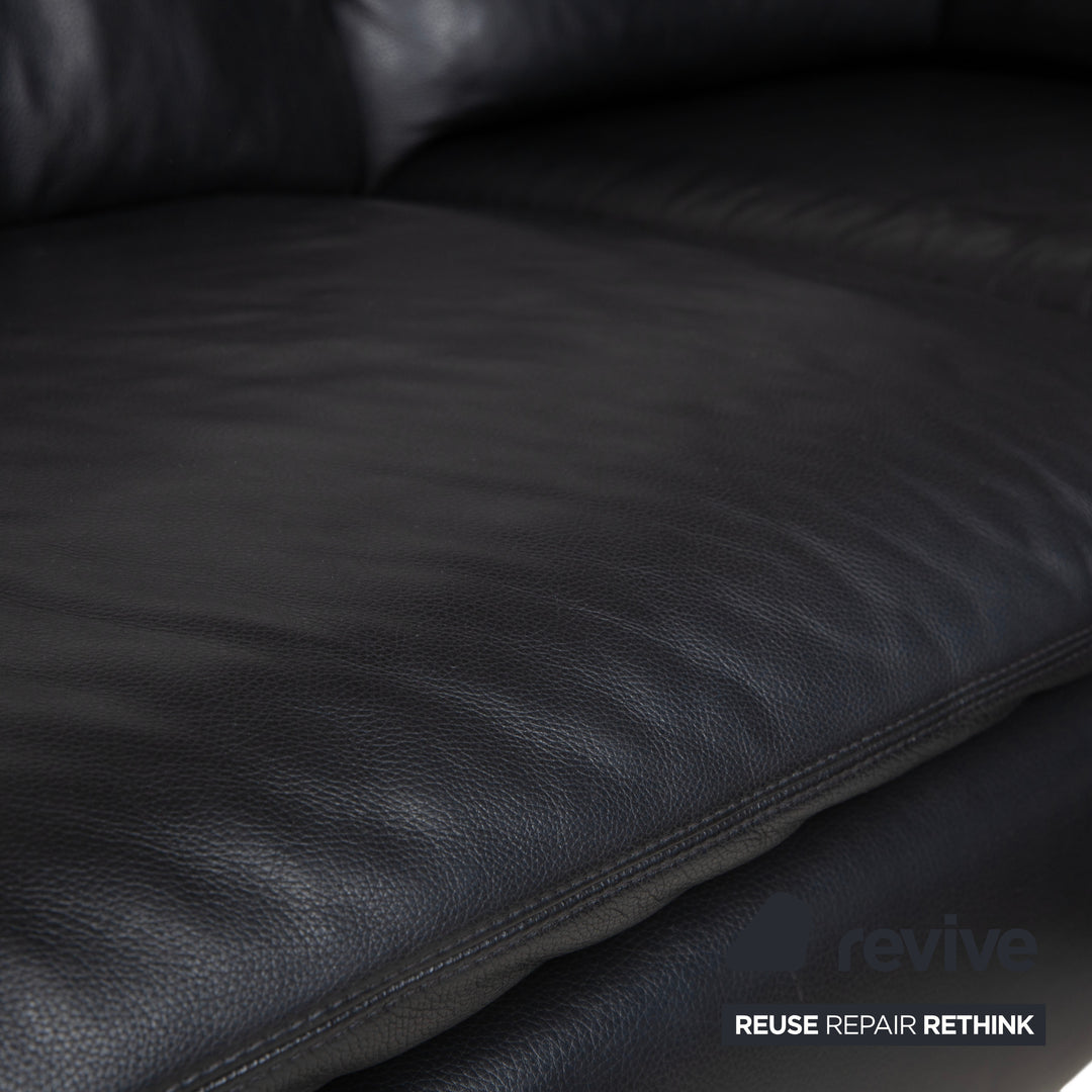 Willi Schillig Leather Corner Sofa Black Sofa Couch