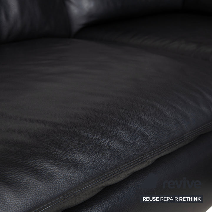 Willi Schillig Leather Corner Sofa Black Sofa Couch