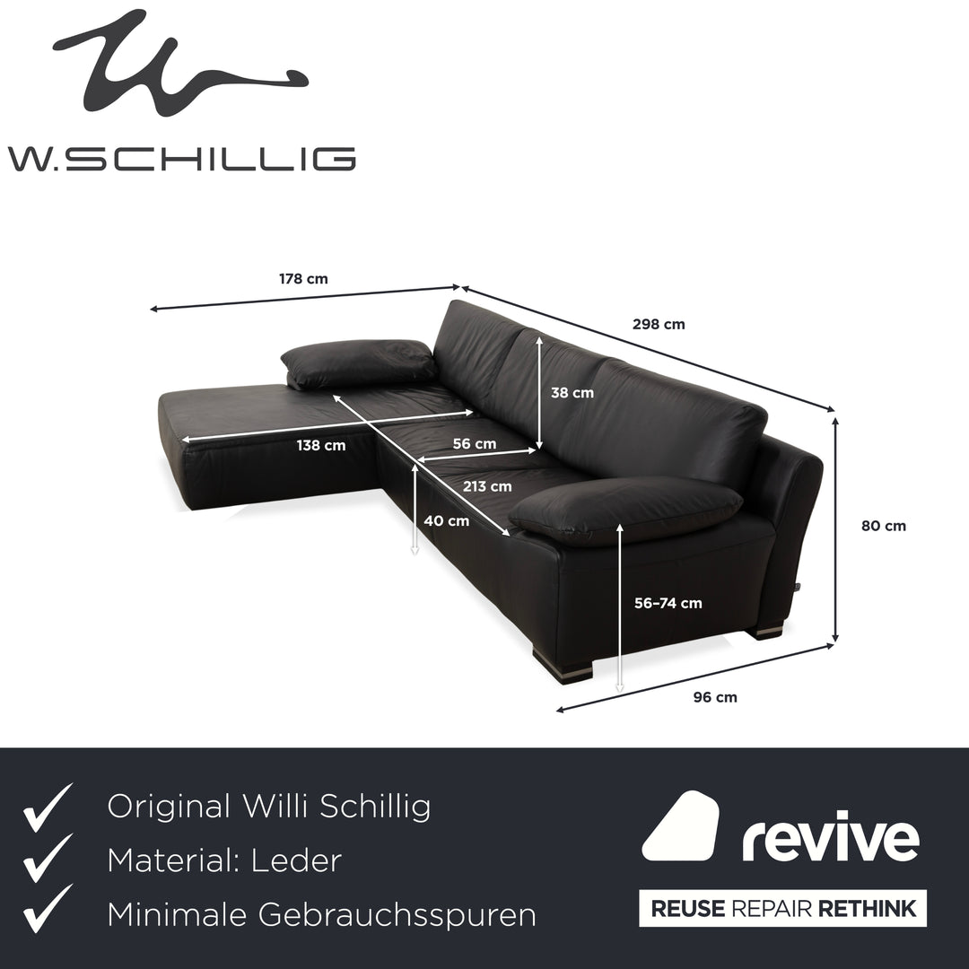Willi Schillig Leder Ecksofa Schwarz Sofa Couch