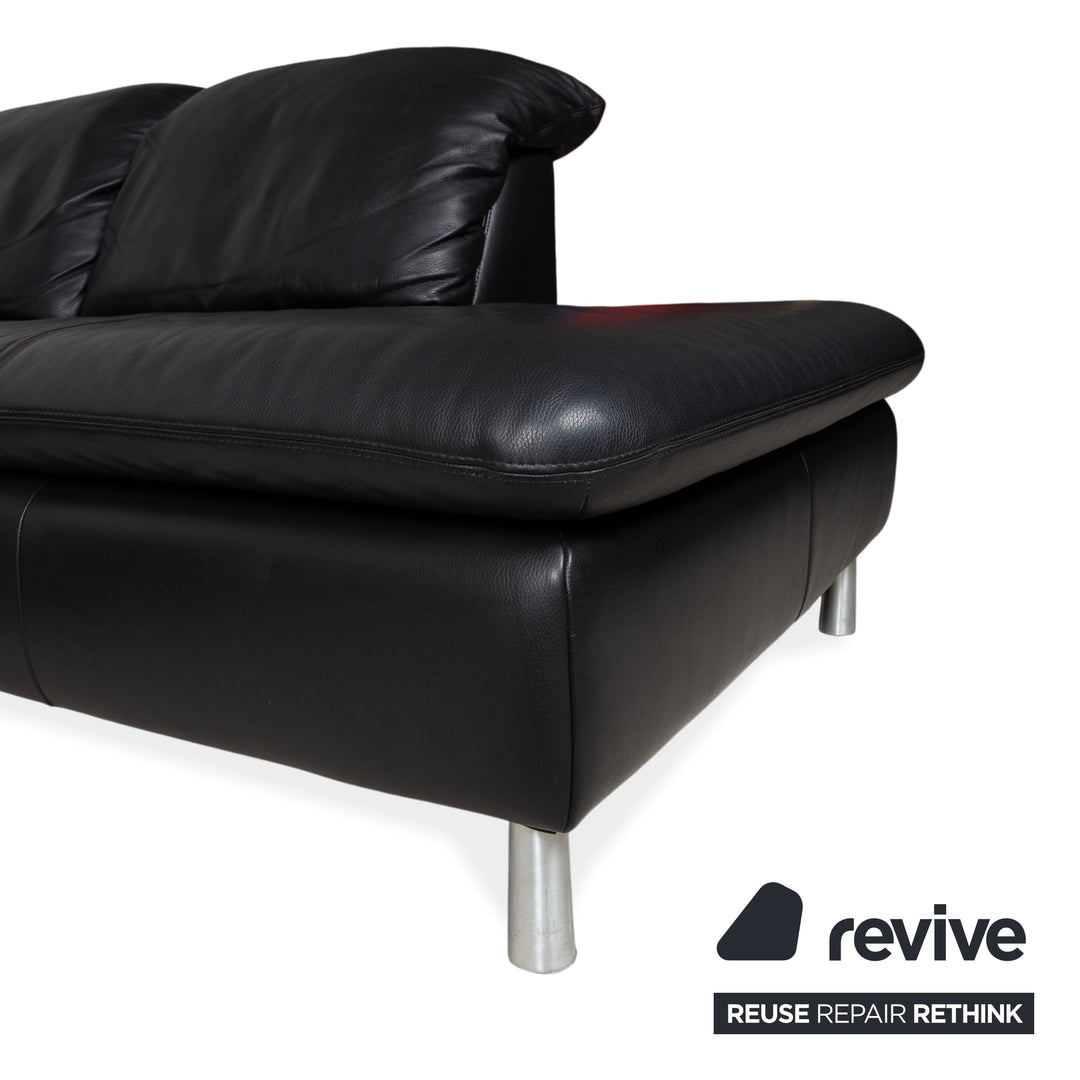 Willi Schillig Leather Corner Sofa Black Sofa Couch