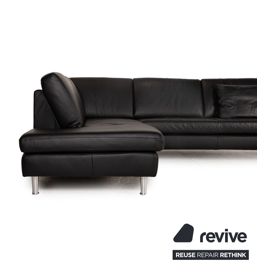 Willi Schillig Leather Corner Sofa Black Sofa Couch
