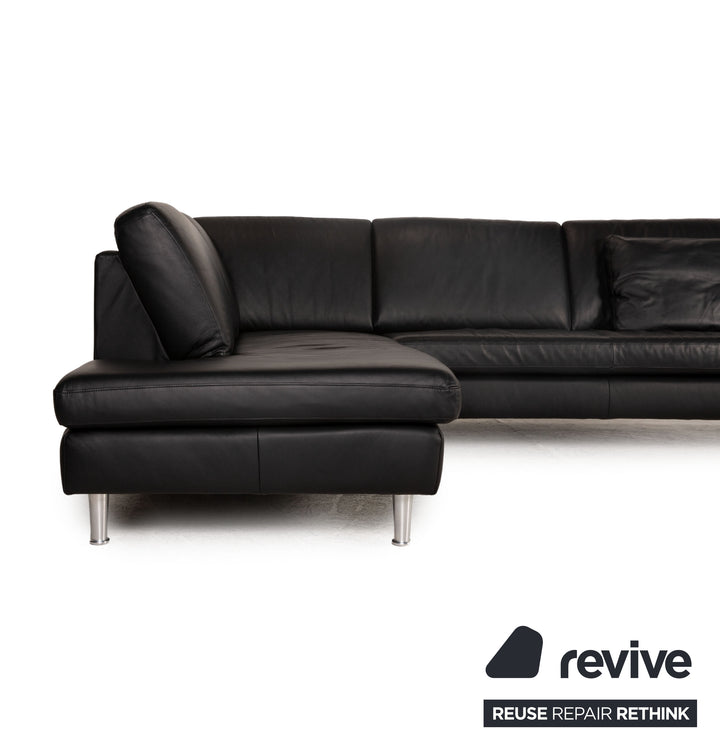 Willi Schillig Leather Corner Sofa Black Sofa Couch