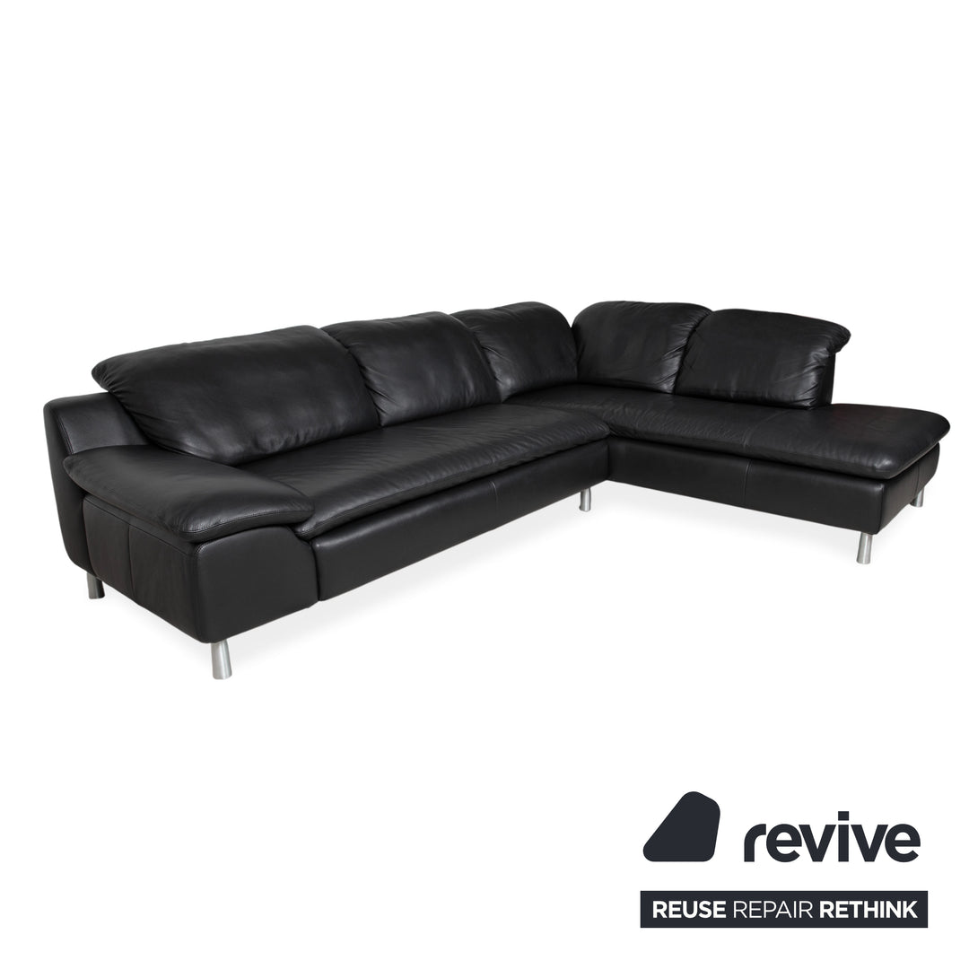 Willi Schillig Leather Corner Sofa Black Sofa Couch