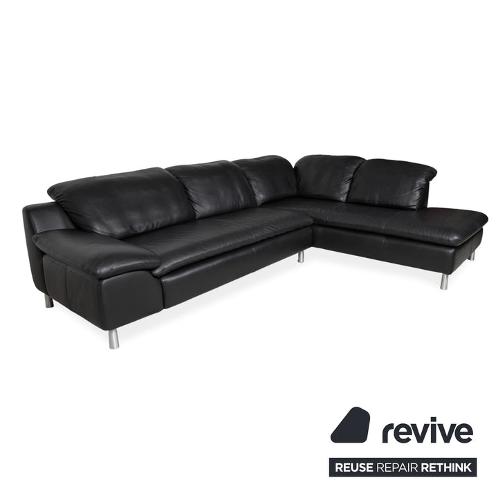 Willi Schillig Leather Corner Sofa Black Sofa Couch