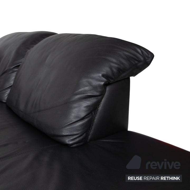 Willi Schillig Leather Corner Sofa Black Sofa Couch