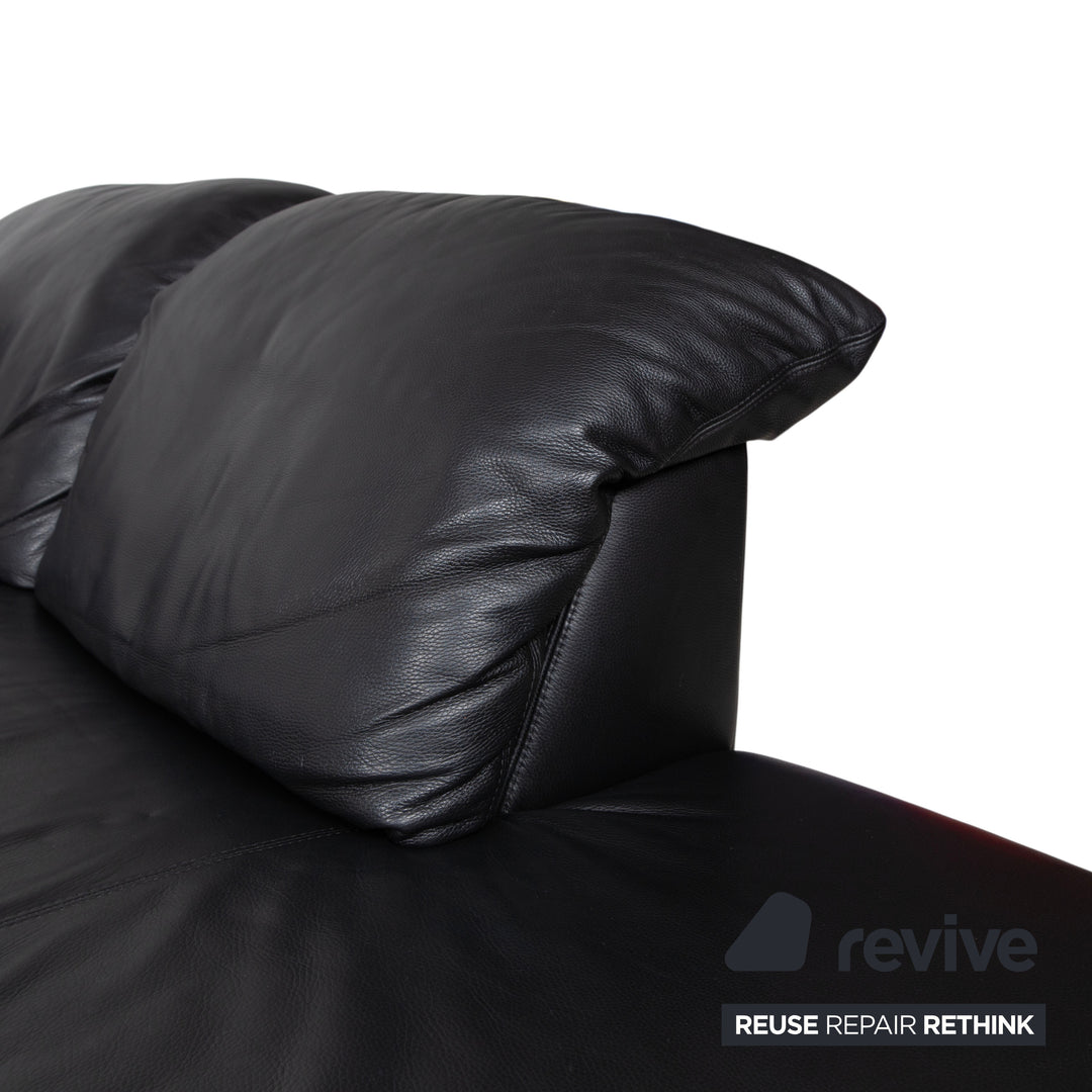 Willi Schillig Leather Corner Sofa Black Sofa Couch