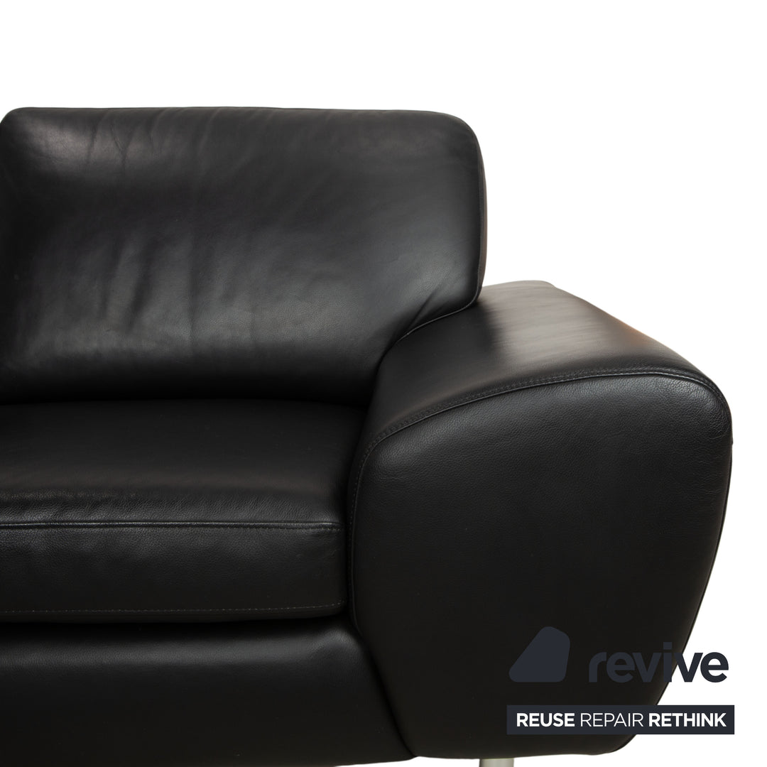 Willi Schillig Leder Ecksofa Schwarz Sofa Couch
