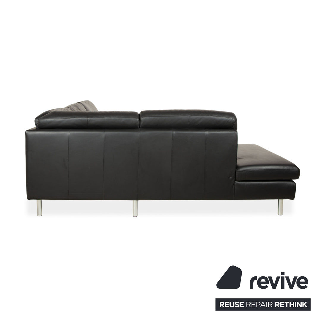 Willi Schillig Leather Corner Sofa Black Sofa Couch