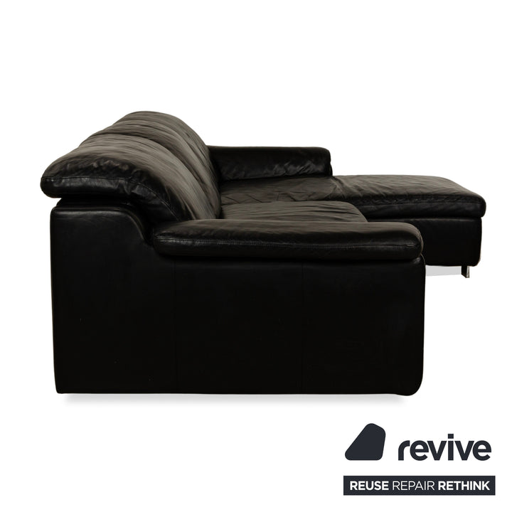 Willi Schillig Leder Ecksofa Sofa Couch Schwarz Recamiere Rechts manuelle Funktion