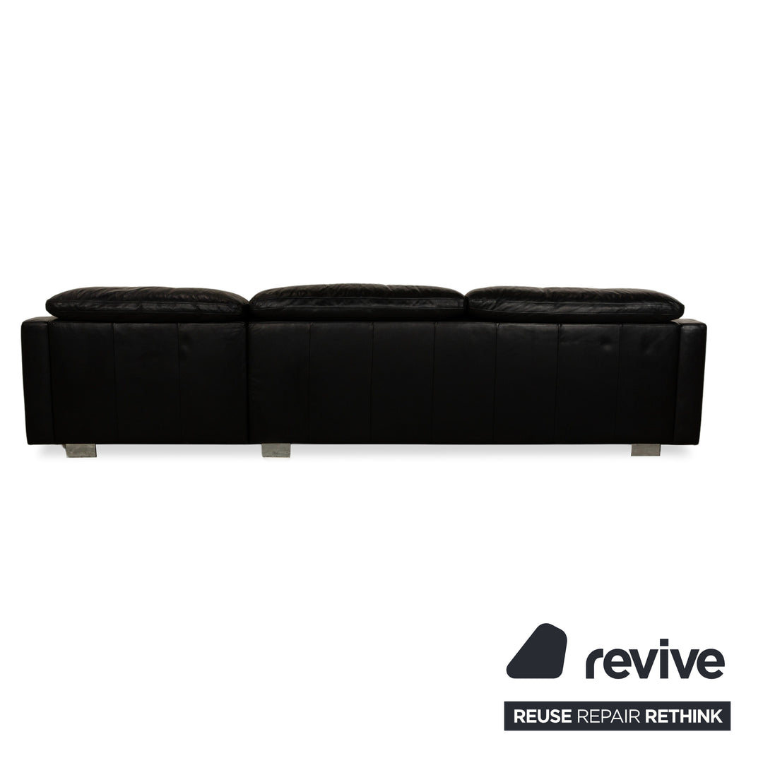 Willi Schillig Leder Ecksofa Sofa Couch Schwarz Recamiere Rechts manuelle Funktion