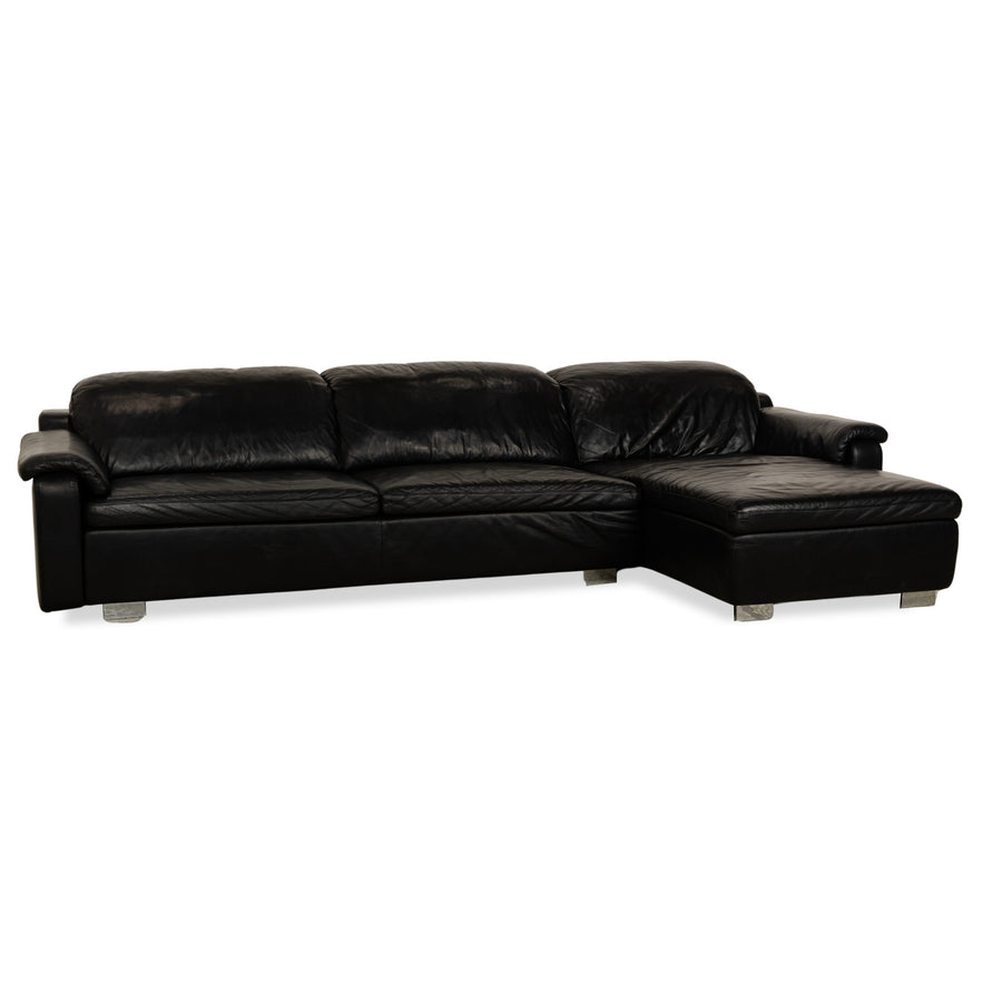 Willi Schillig Leder Ecksofa Sofa Couch Schwarz Recamiere Rechts manuelle Funktion