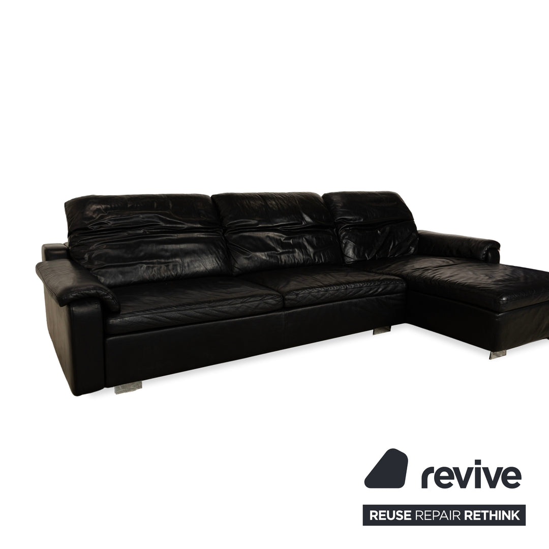 Willi Schillig Leder Ecksofa Sofa Couch Schwarz Recamiere Rechts manuelle Funktion