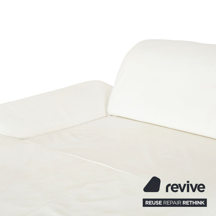 Willi Schillig Leder Ecksofa Weiß Couch manuelle Funktion Recamiere links