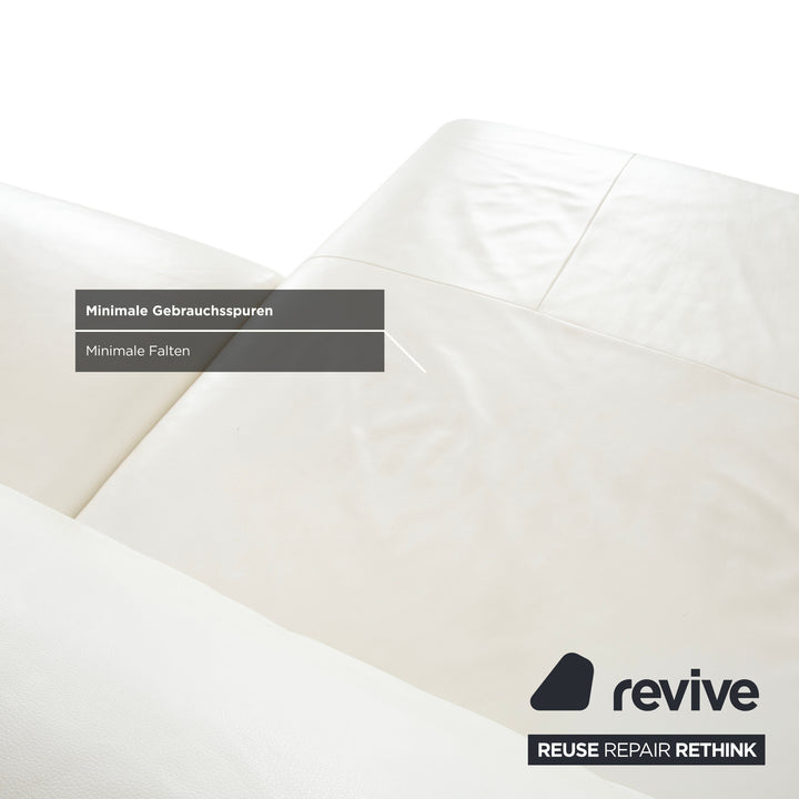 Willi Schillig Leder Ecksofa Weiß Couch manuelle Funktion Recamiere links