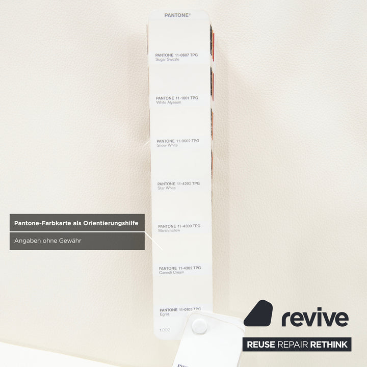 Canapé d'angle en cuir blanc Willi Schillig, méridienne à réglage manuel, côté gauche