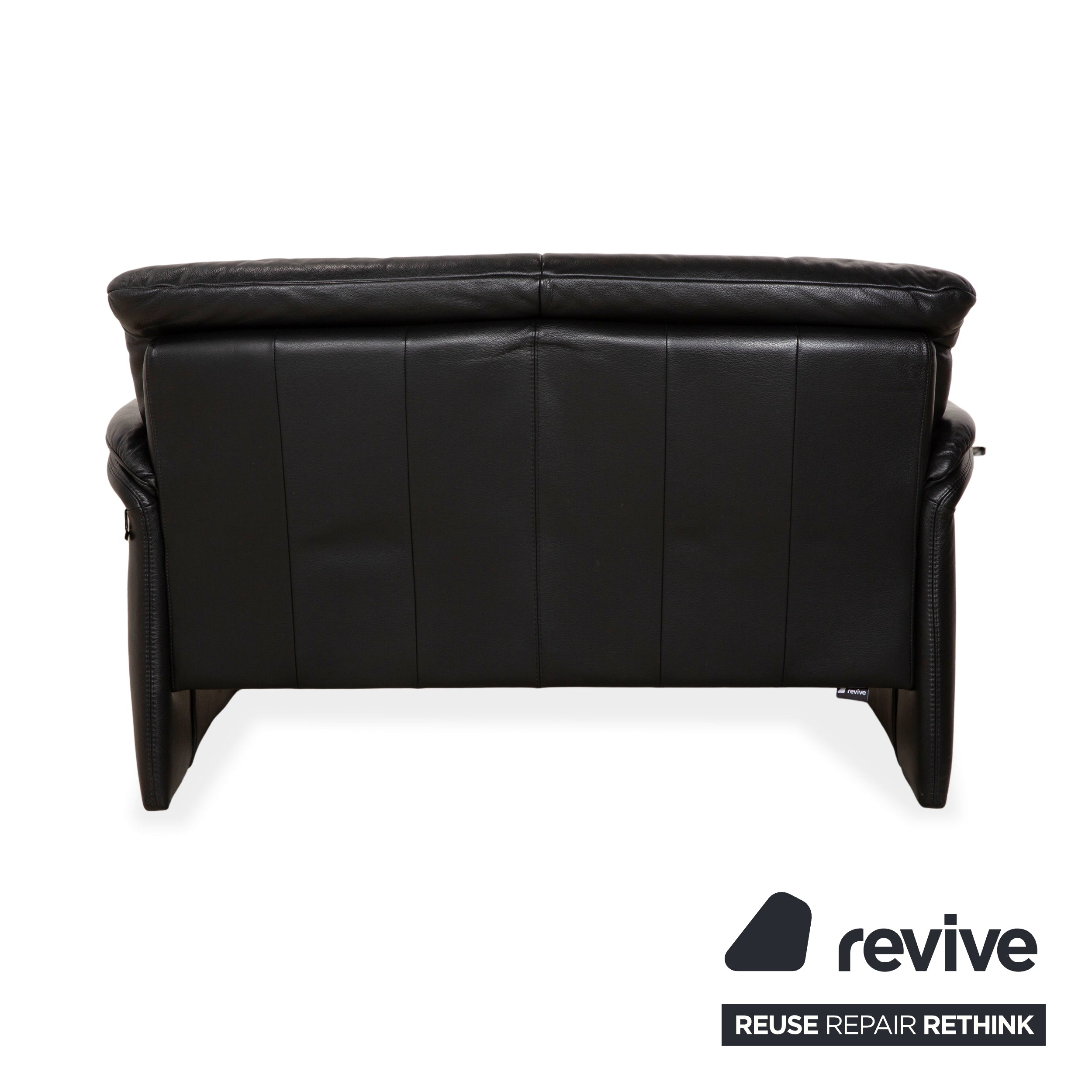 Willi Schillig Leder Garnitur Dreisitzer und Zweisitzer Schwarz Sofa Couch