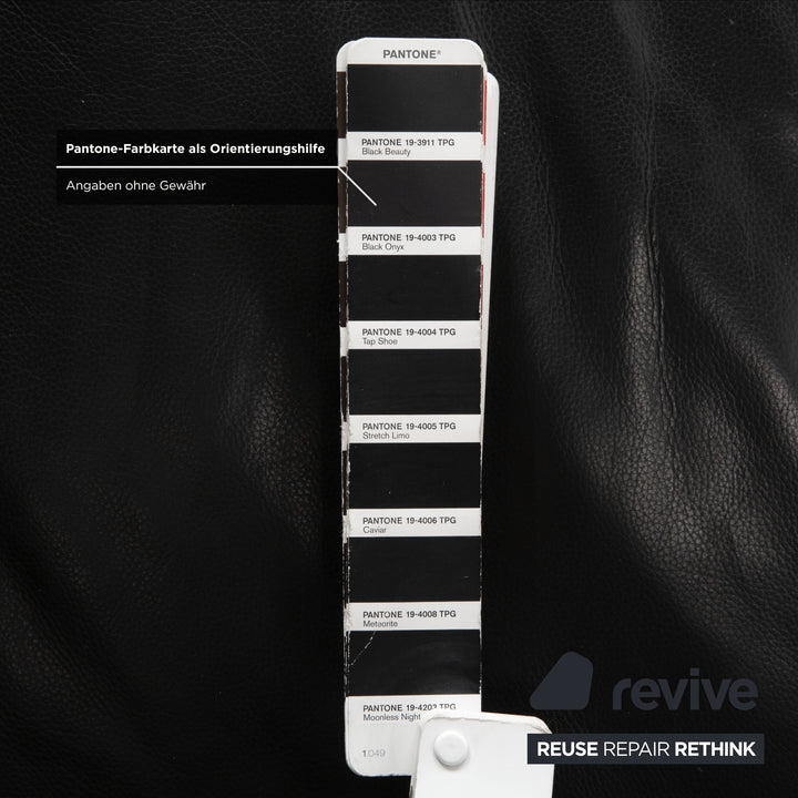 Willi Schillig Leder Garnitur Dreisitzer und Zweisitzer Schwarz Sofa Couch