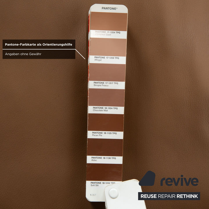 Willi Schillig Leder Garnitur Dreisitzer & Zweisitzer Braun Taupe Sofa Couch manuelle Funktion