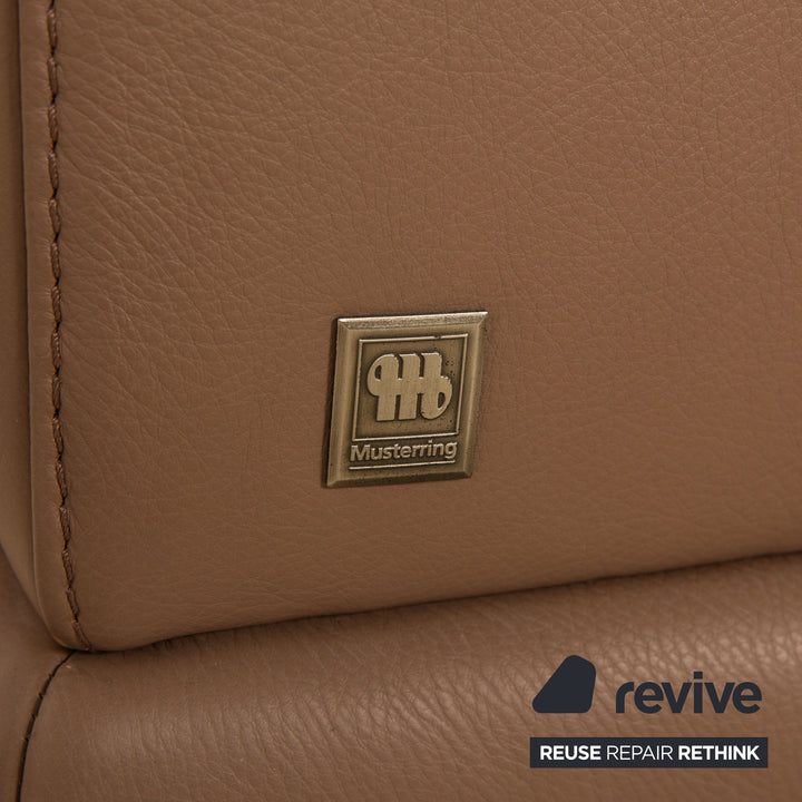 Willi Schillig Leder Garnitur Dreisitzer & Zweisitzer Braun Taupe Sofa Couch manuelle Funktion