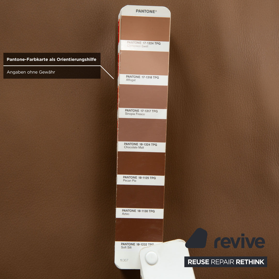 Willi Schillig Leder Garnitur Dreisitzer & Zweisitzer Braun Taupe Sofa Couch manuelle Funktion