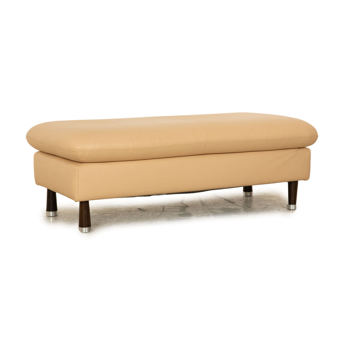 Willi Schillig leather stool beige