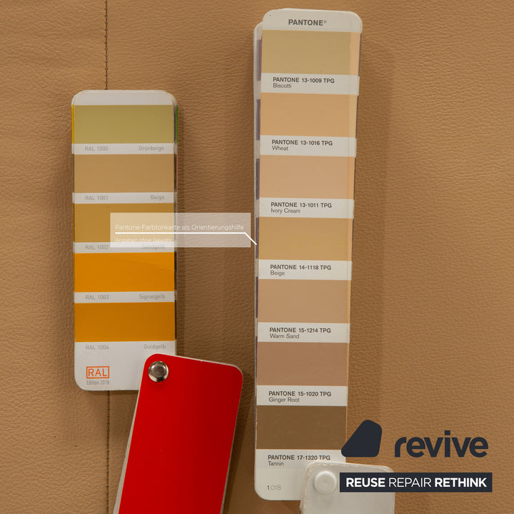 Willi Schillig leather stool beige