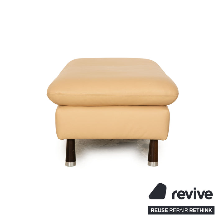 Willi Schillig leather stool beige