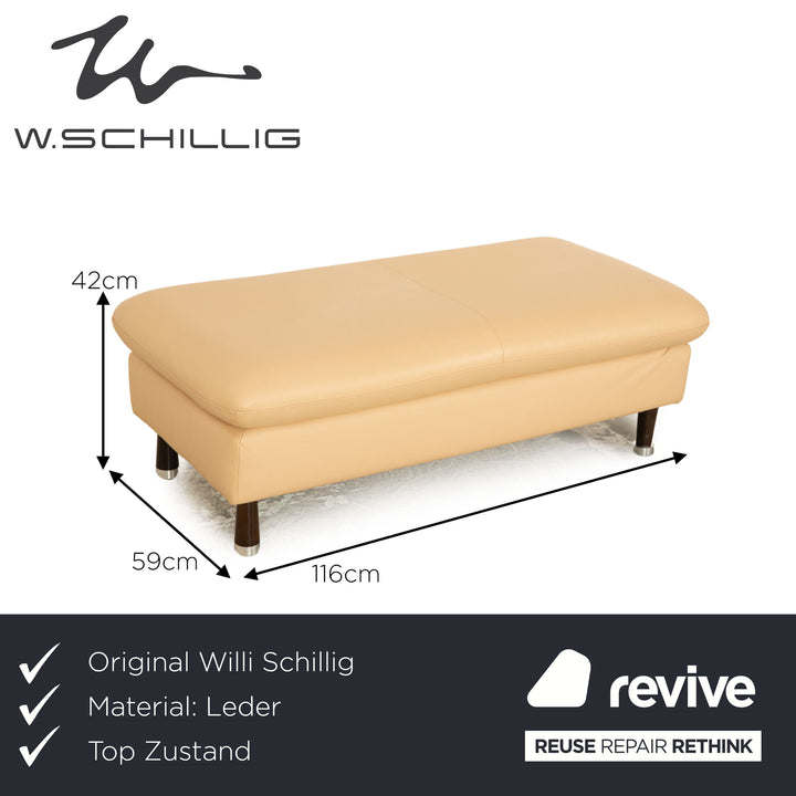 Willi Schillig leather stool beige
