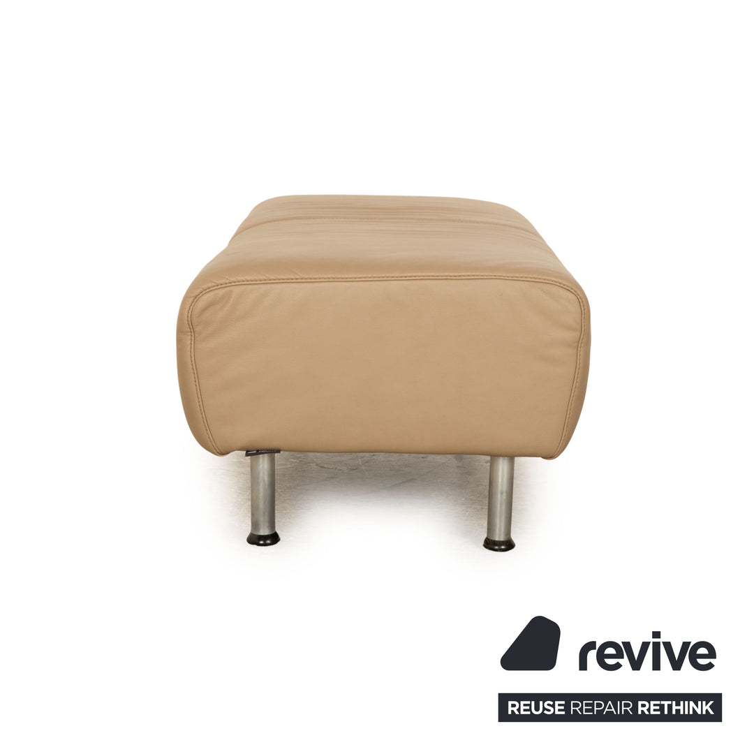 Willi Schillig leather stool beige taupe