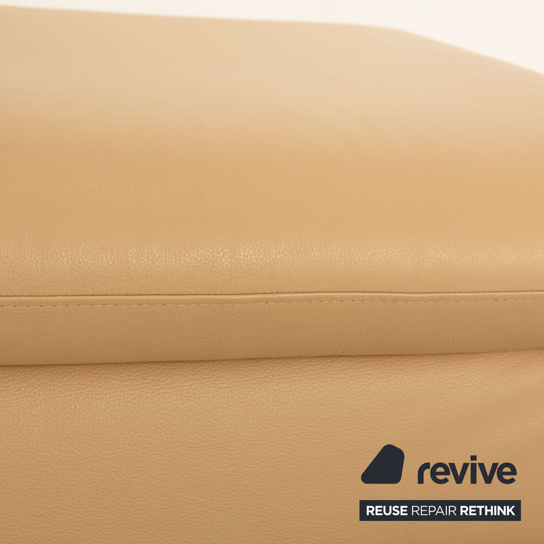 Willi Schillig leather stool beige