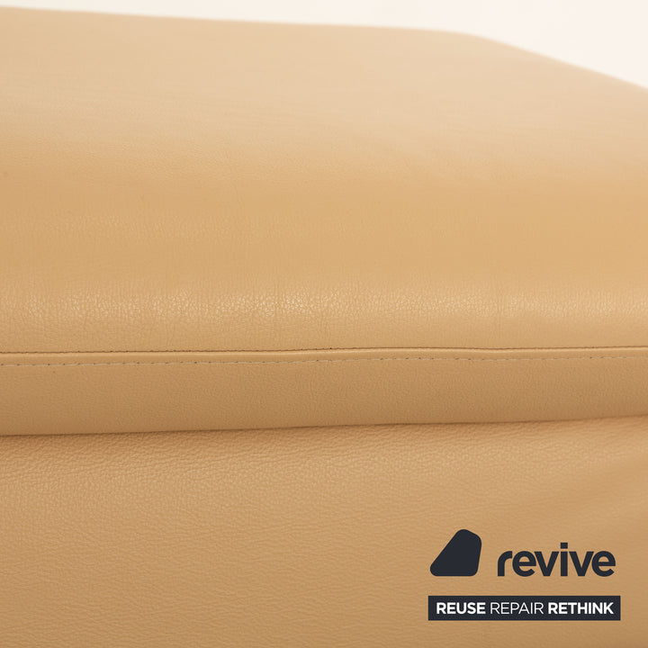 Willi Schillig leather stool beige