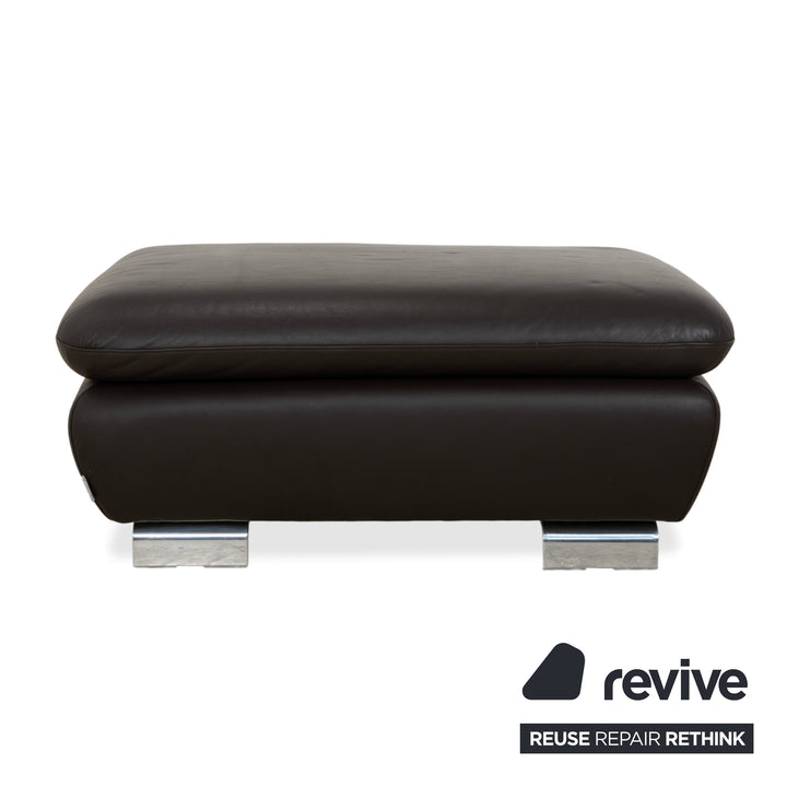 Willi Schillig Leather Stool Brown Dark Brown