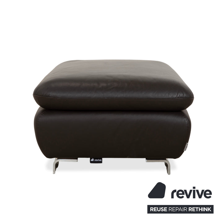 Willi Schillig Leather Stool Brown Dark Brown