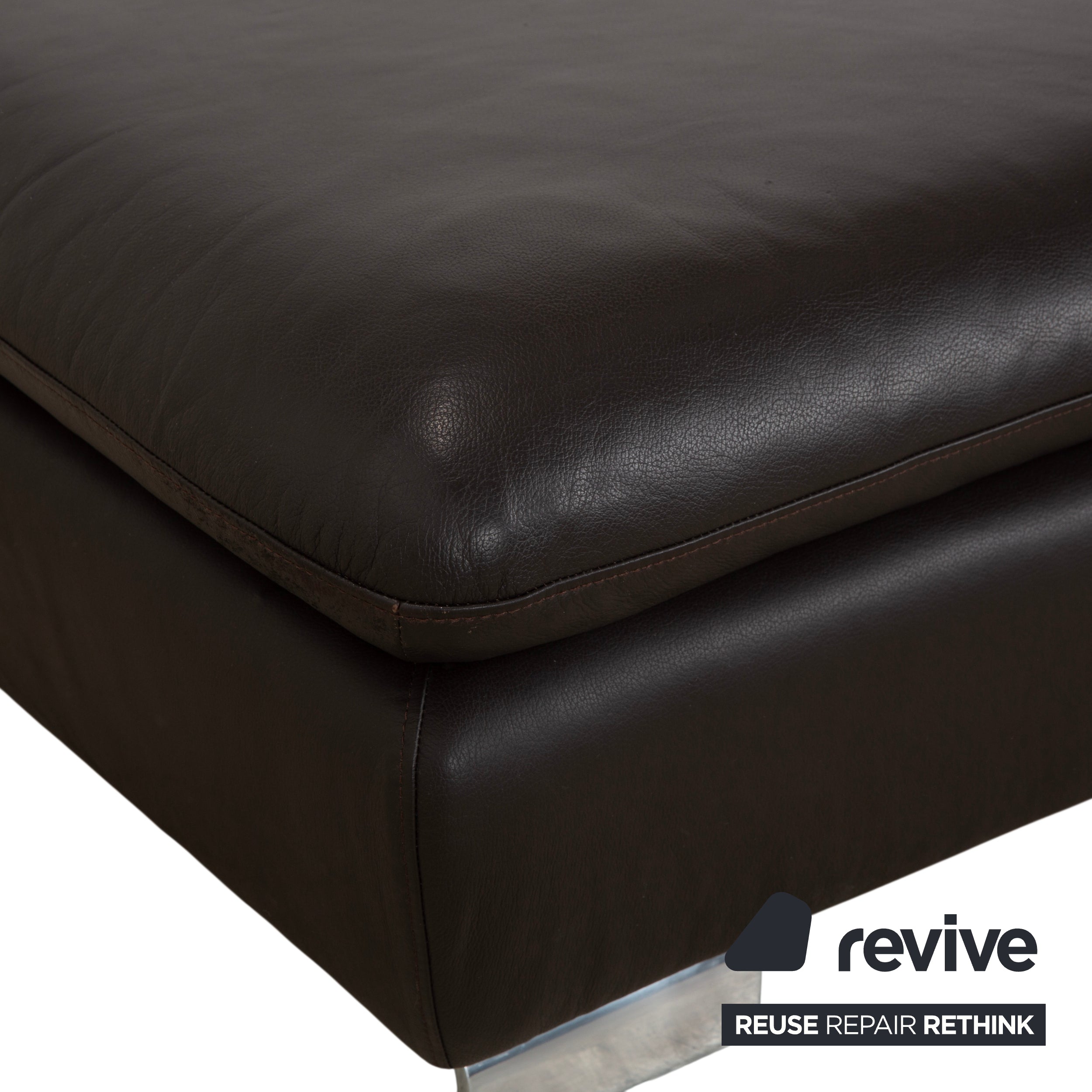 Willi Schillig Leder Hocker Braun Dunkelbraun