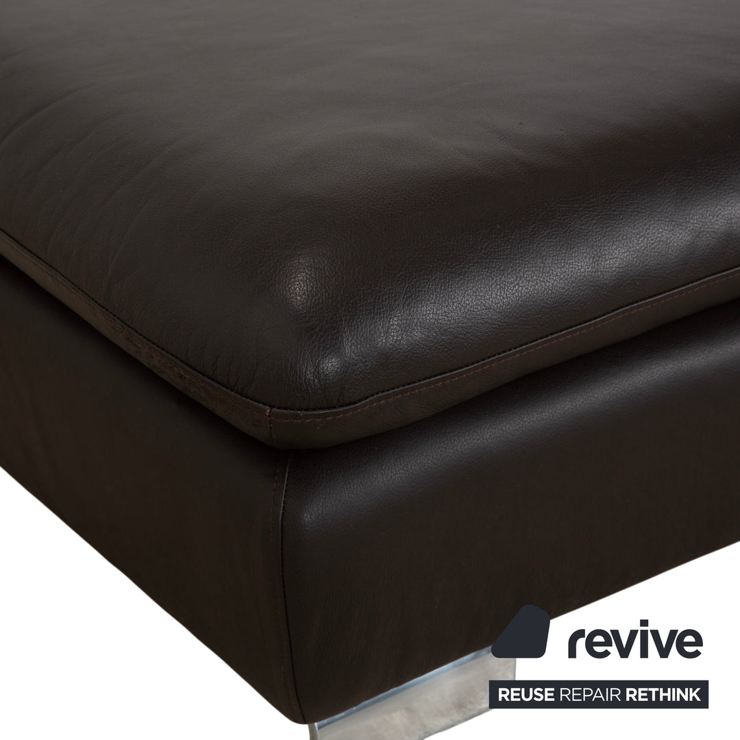 Willi Schillig Leather Stool Brown Dark Brown