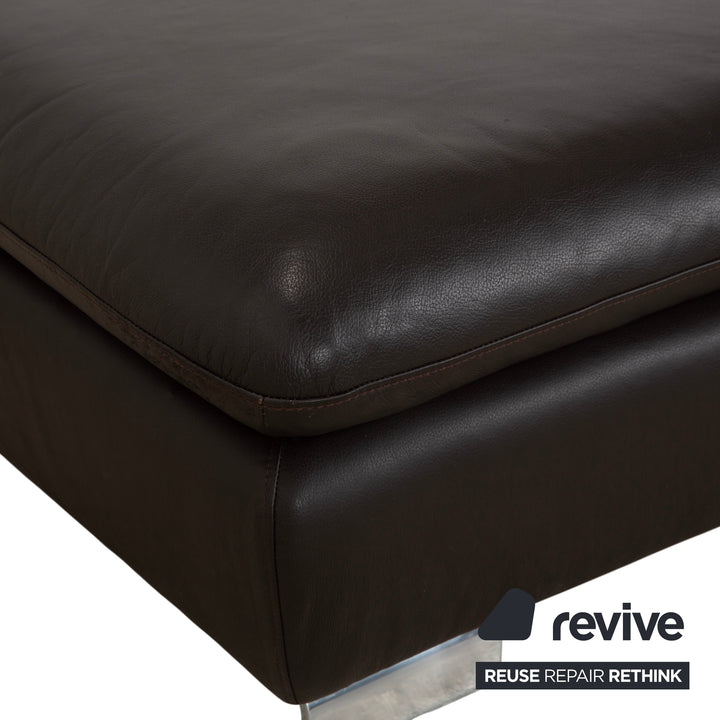 Willi Schillig Leather Stool Brown Dark Brown