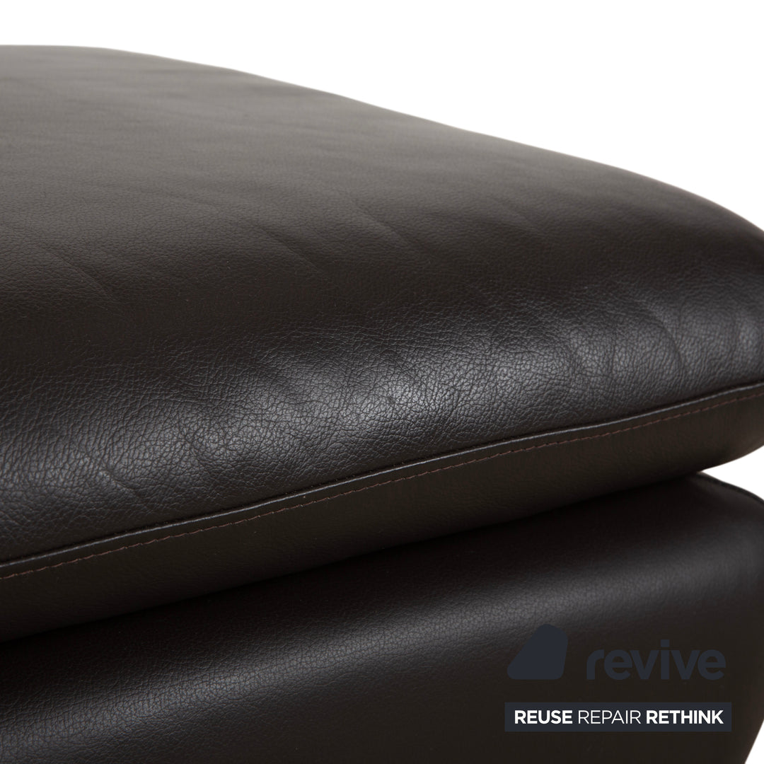 Willi Schillig Leather Stool Brown Dark Brown